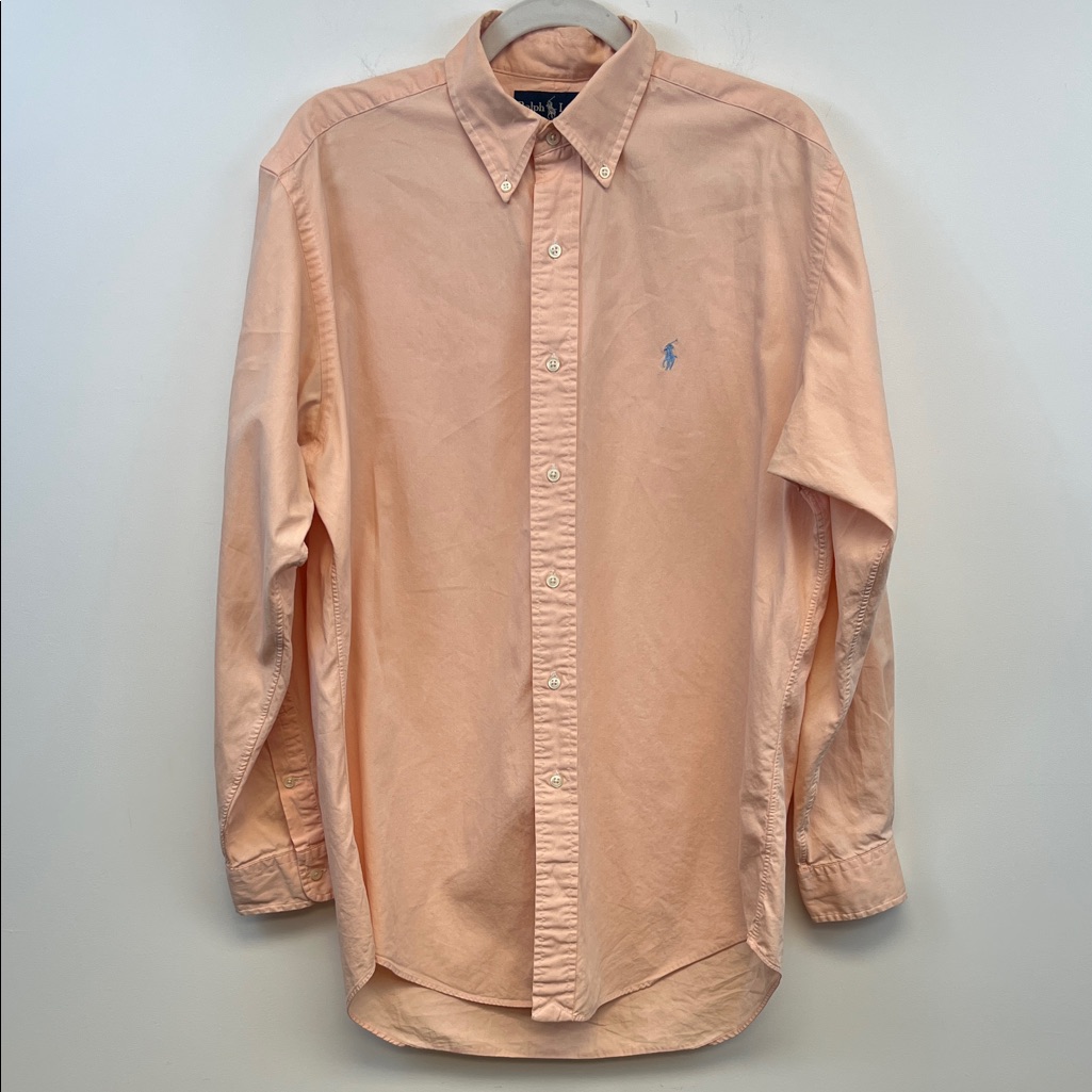 Ralph Lauren Blue Label Peach Button-Down Shirt For Men Size M